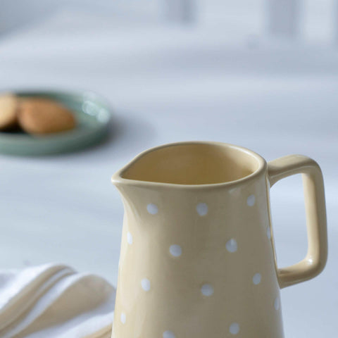 ceramic jug small polka dots lemon - ellementry