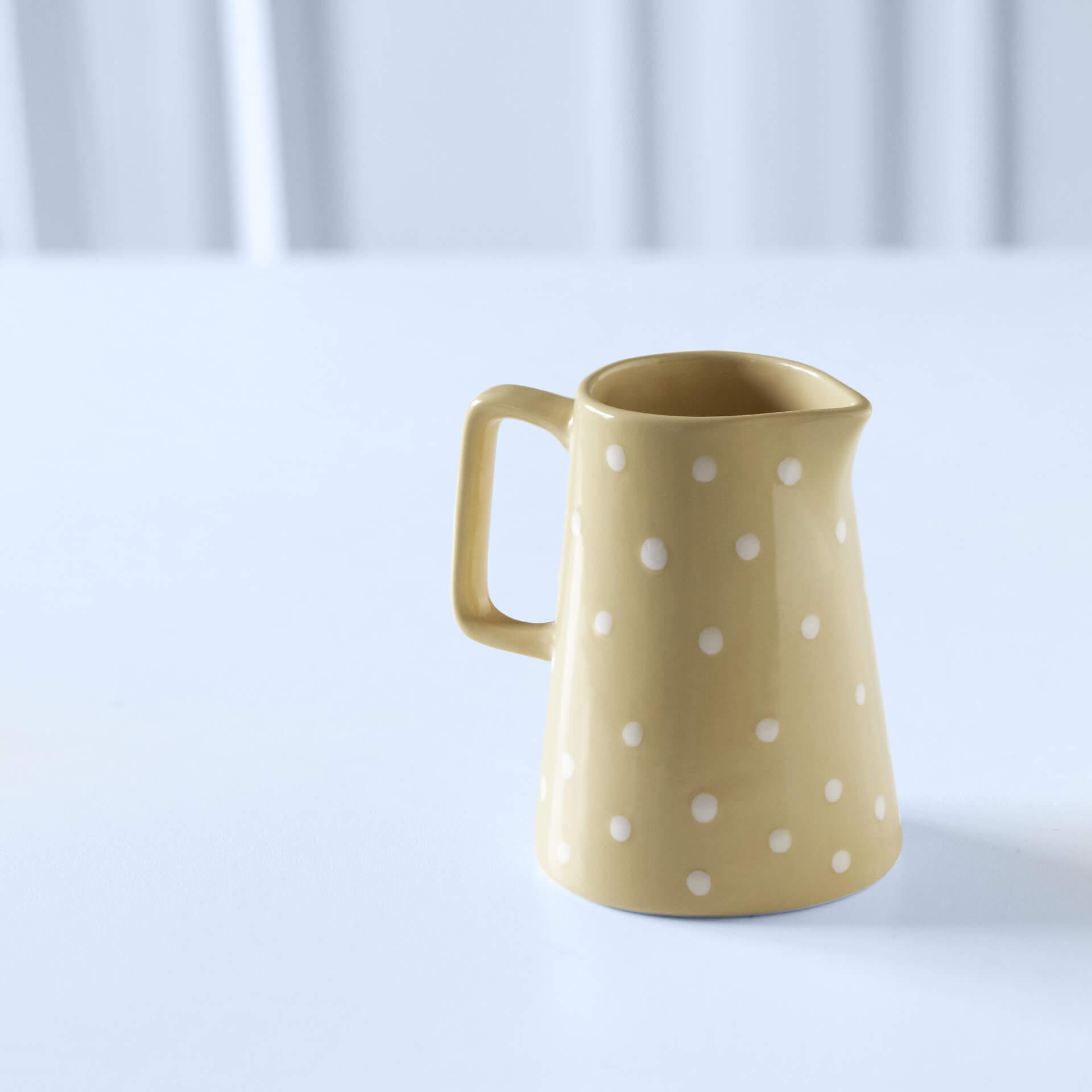 Ceramic Jug Small Polka Dots Lemon