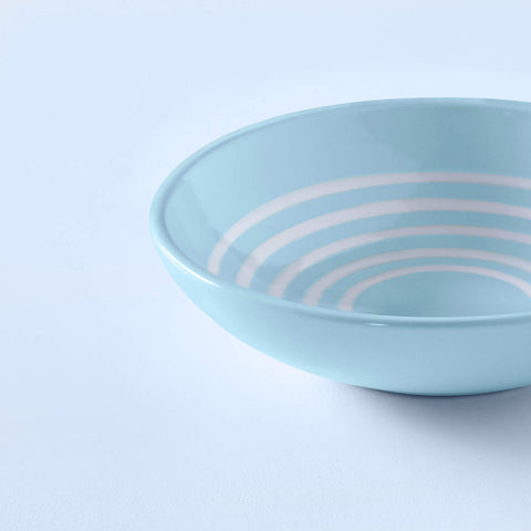 ceramic cereal bowl stripes blue - ellementry