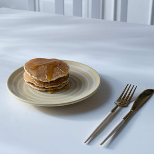 Ceramic Breakfast Plate Stripes Lemon