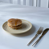 ceramic breakfast plate stripes lemon - ellementry
