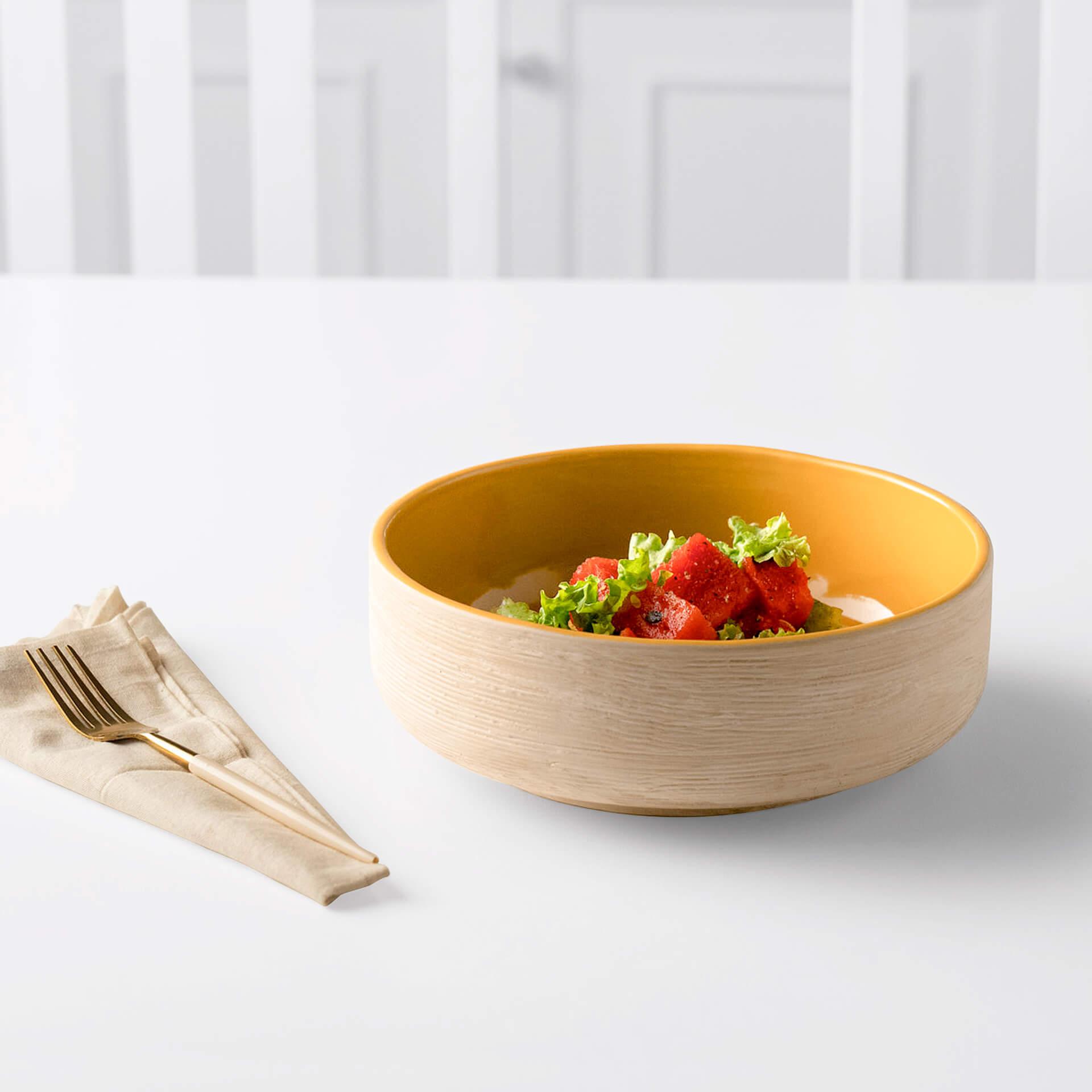 Amber Love Ceramic Salad Bowl