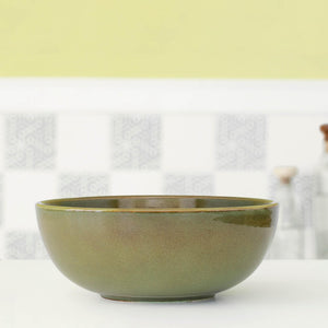 Rustic Sage Ceramic Serving Bowl (Large)