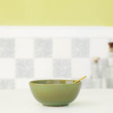 Rustic Sage Ceramic Soup Bowl - ellementry