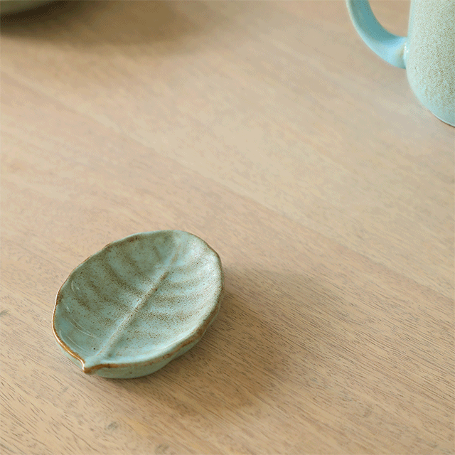 Folia ceramic tea bag rest - set of 3