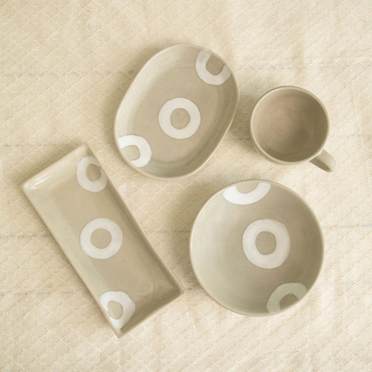 Geo Ceramic Breakfast Set