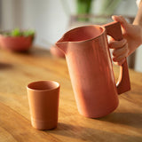 Rustic Reef Ceramic Jug With Wooden Lid - ellementry