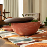 Rustic Reef Ceramic Serving Bowl With Wooden Lid - ellementry