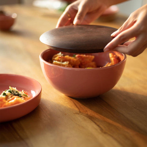 Rustic Reef Ceramic Soup Bowl With Wooden Lid - ellementry