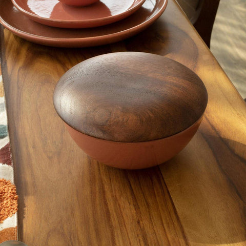 Rustic Reef Ceramic Soup Bowl With Wooden Lid - ellementry