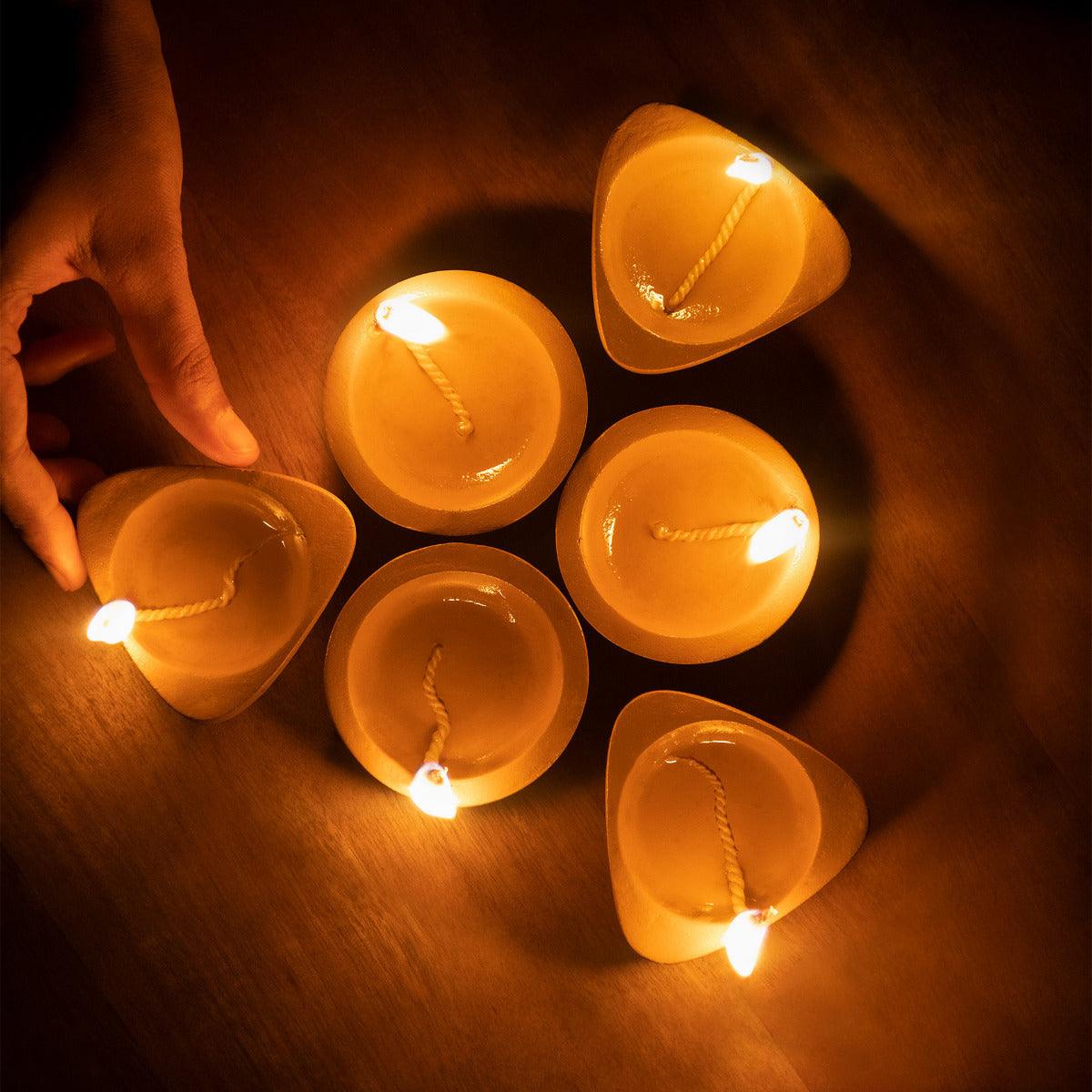 Trigun Terracotta Diya Set of 22