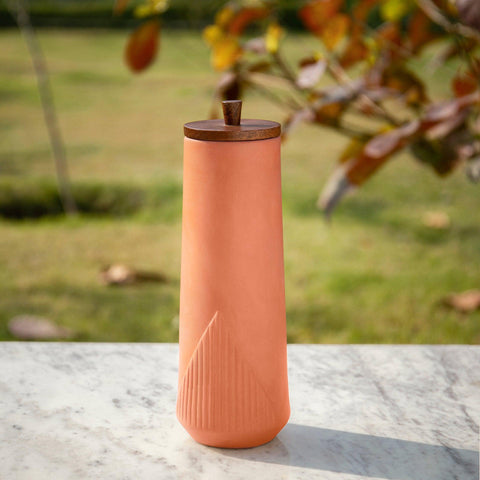 Sienna Terracotta Carafe With Lid - ellementry