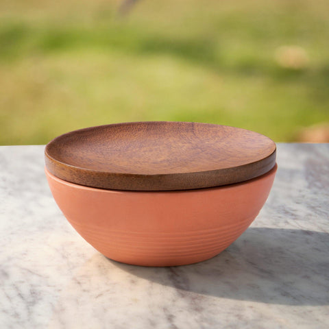 Sienna Terracotta Bowl with Lid - ellementry
