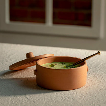 Knurl Terracotta Curd Setter(Small) - ellementry