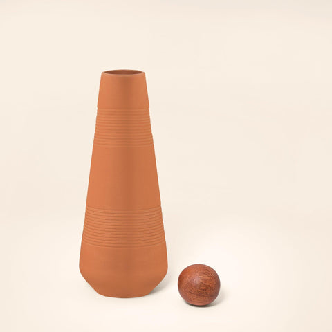 terracotta water bottle with sphere stopper - ellementry