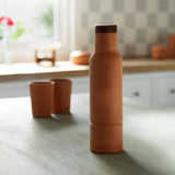 terracotta bottle with wooden lid - ellementry