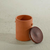 Knurl Terracotta Tumbler with Wooden Lid - ellementry