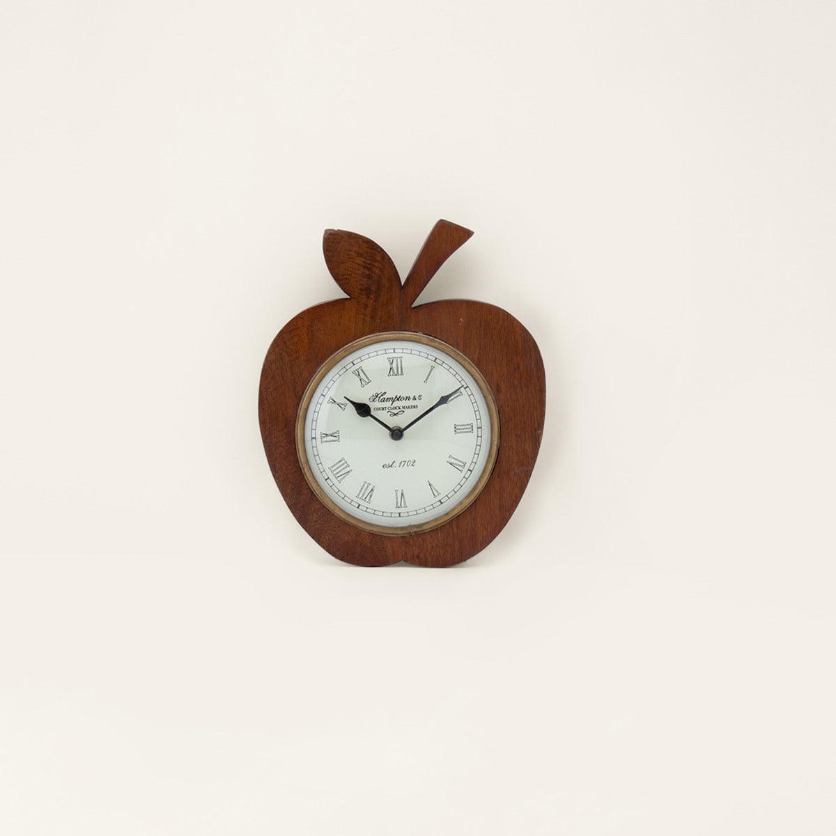 apple wooden wall clock