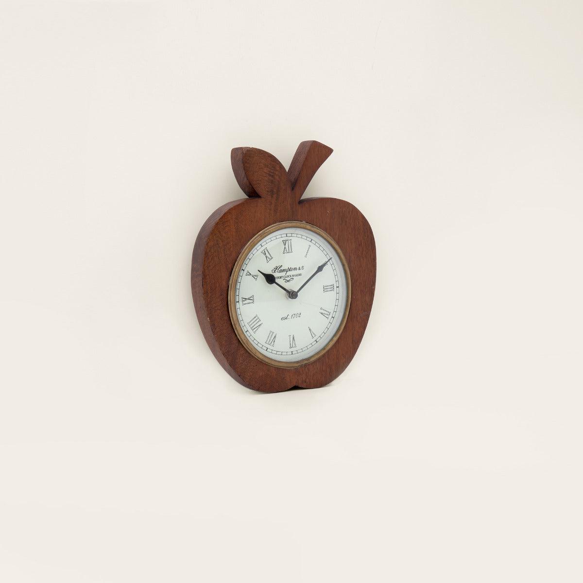apple wooden wall clock