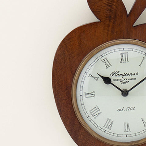 apple wooden wall clock - ellementry