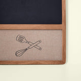Brown Mango Wood Notice Board With Cutlery Pin Board - ellementry