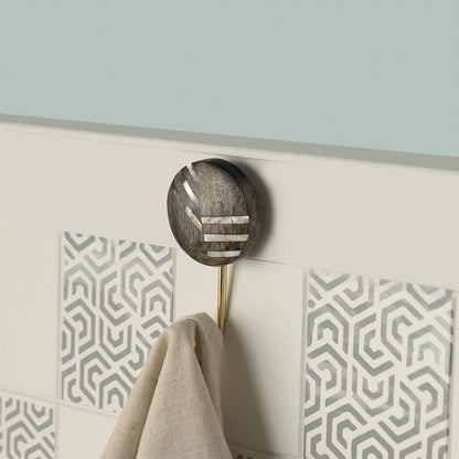 intersections black wooden wall hook - ellementry