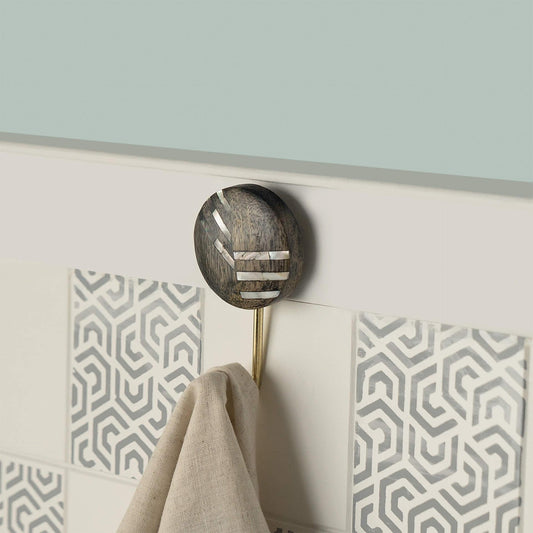 intersections black wooden wall hook - ellementry
