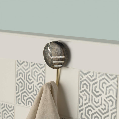 intersections black wooden wall hook - ellementry