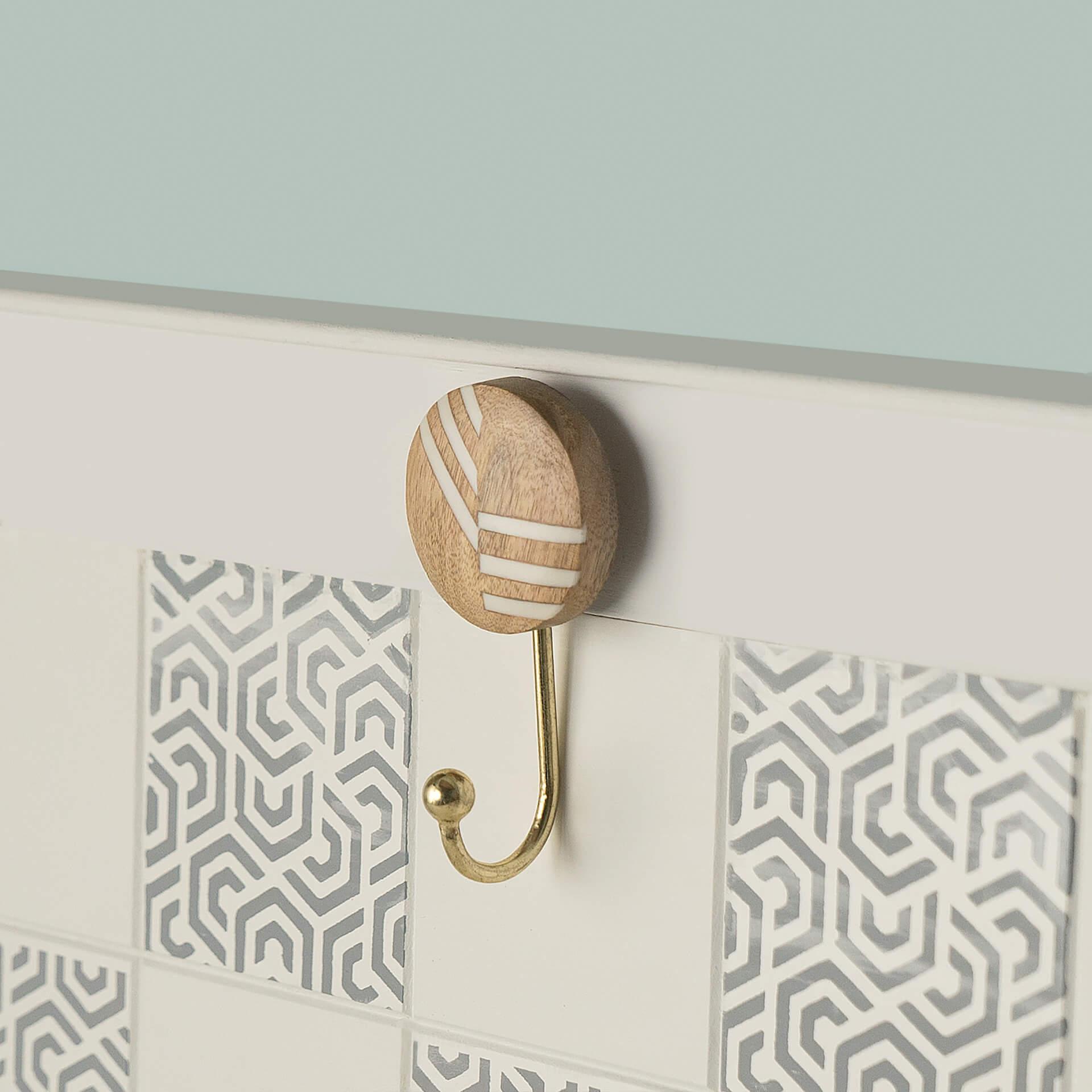 intersections natural wooden wall hook