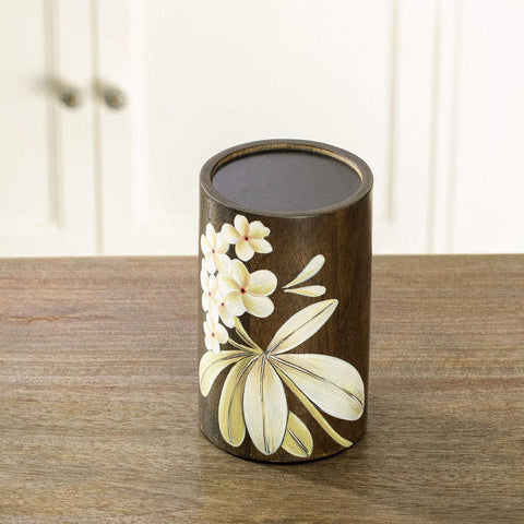 Frangipani Wooden Candle Holder (Large) - ellementry