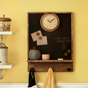 In Time Notice Board with Clock & Shelf