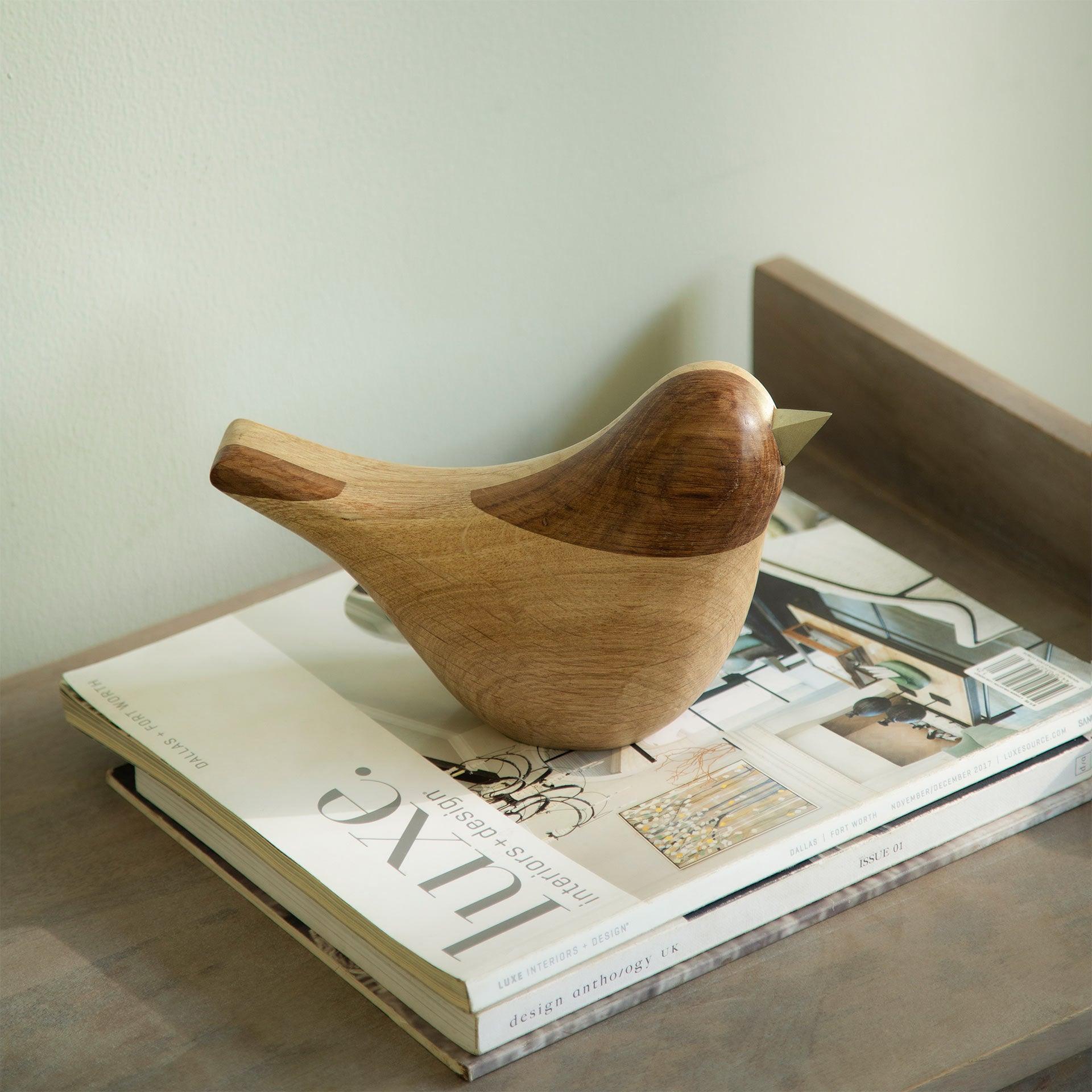 Dovy oak wood decorative bird