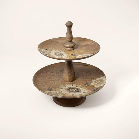 fleur d'or wooden cake stand - ellementry