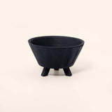 black tribal mango wooden bowl with stand- medium - ellementry