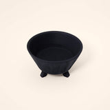 black tribal mango wooden bowl with stand- medium - ellementry