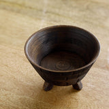 TRIBAL MANGO WOOD BOWL WITH STAND SMALL BROWN - ellementry