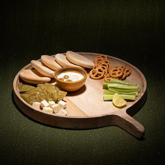 Ochre Mango Wood Platter (Large) - ellementry