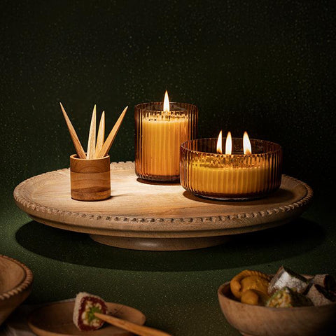 Country Home Mango Wood Lazy Susan - ellementry