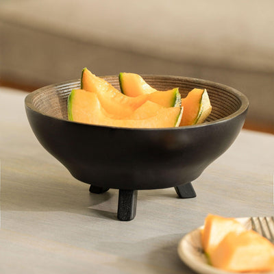 Orbis Tri Legged Shallow Round Bowl - ellementry