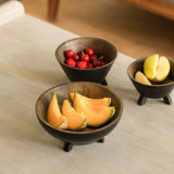 Orbis Tri Legged Shallow Round Bowl - ellementry