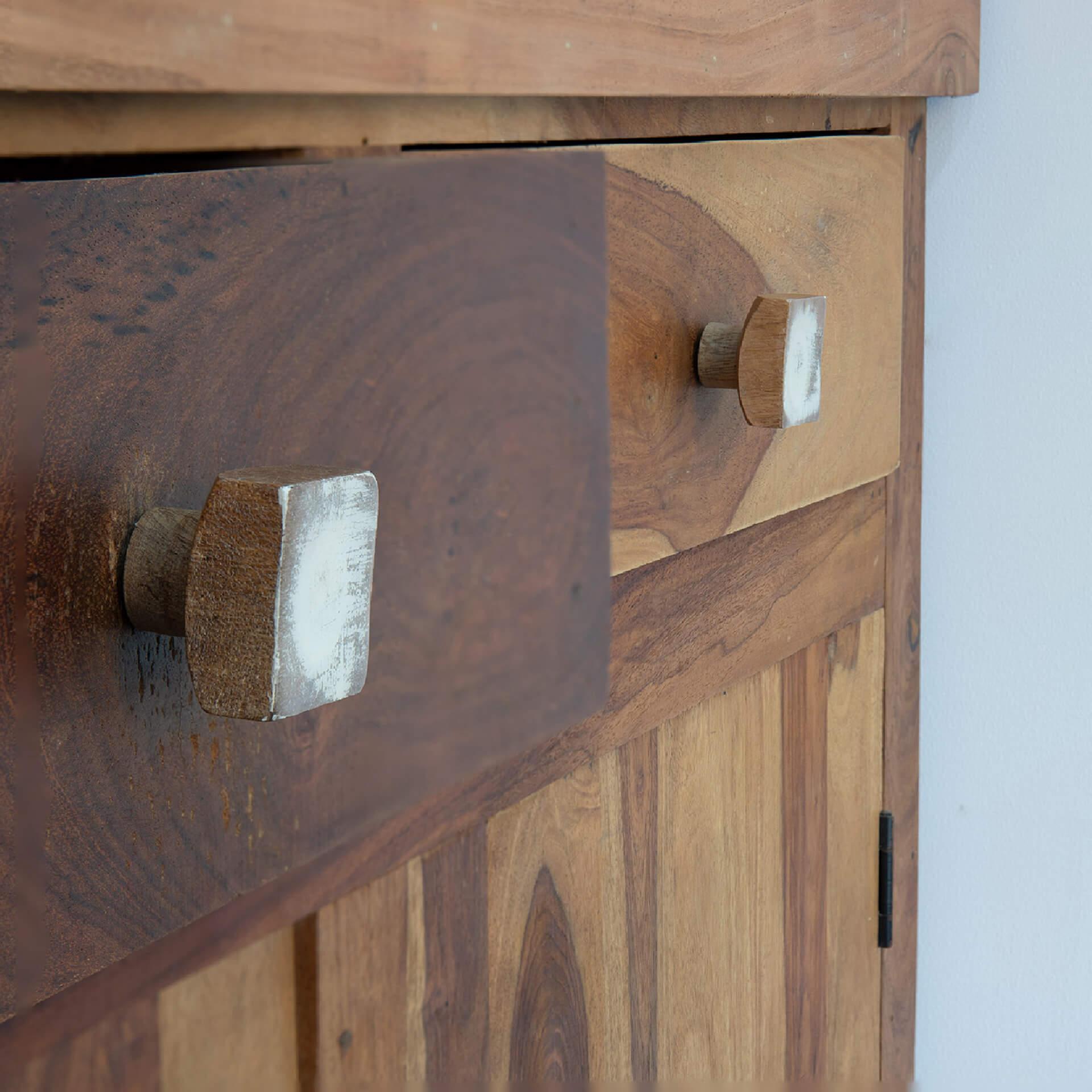 white square wood knob (set of 2)