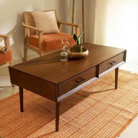 Old World double drawer coffee table - ellementry