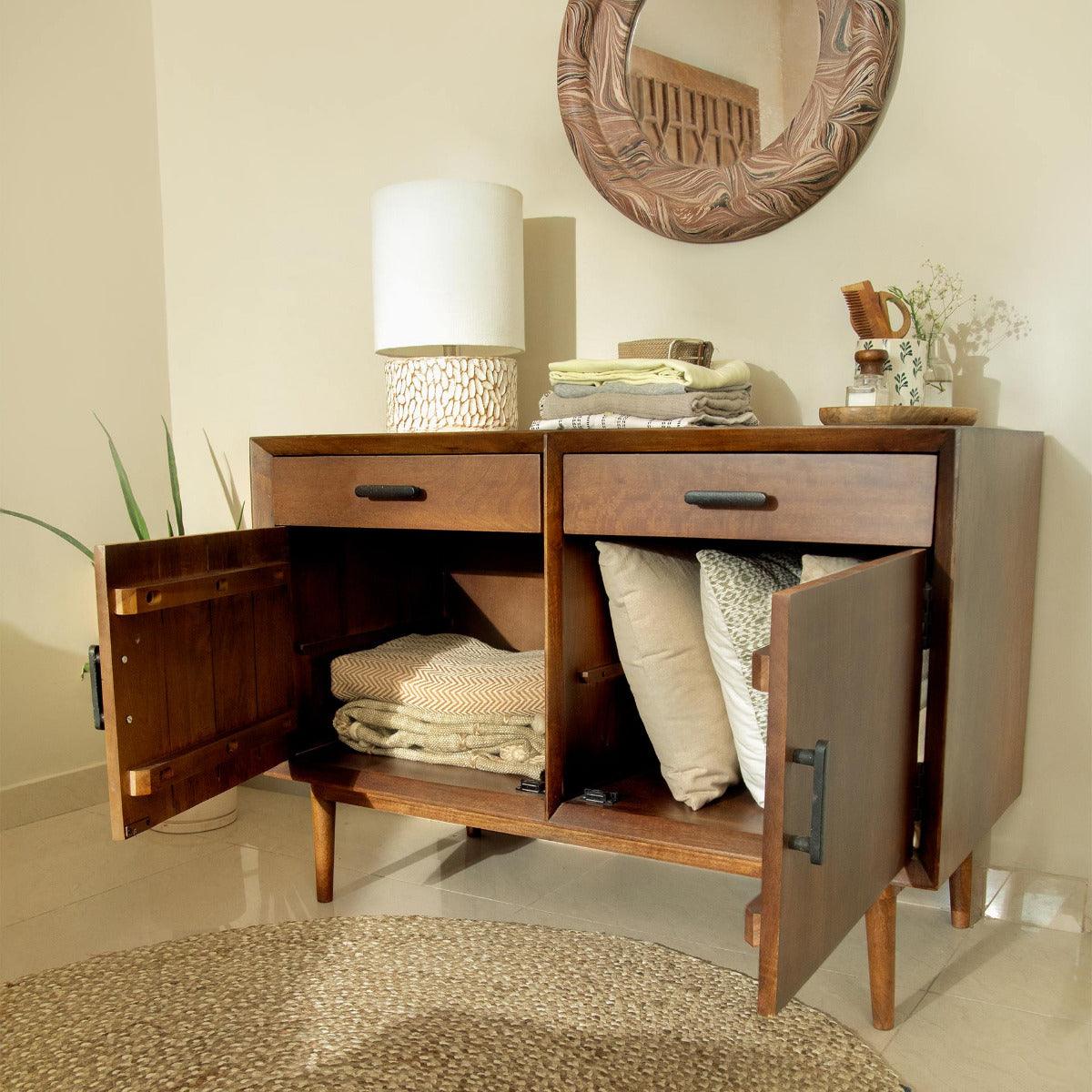 Old World double drawer cabinet