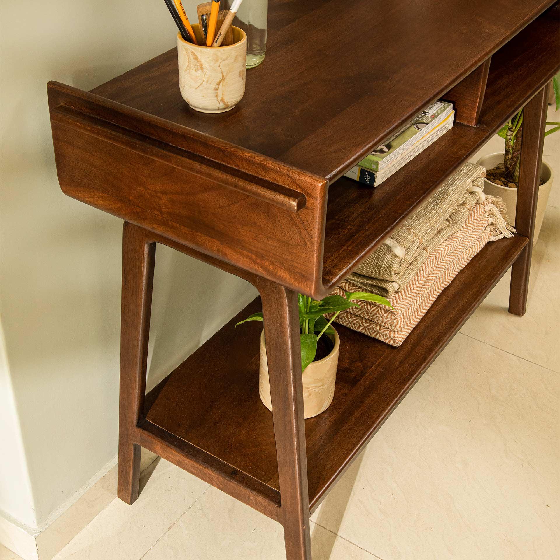 Old World ready-to-assemble console table