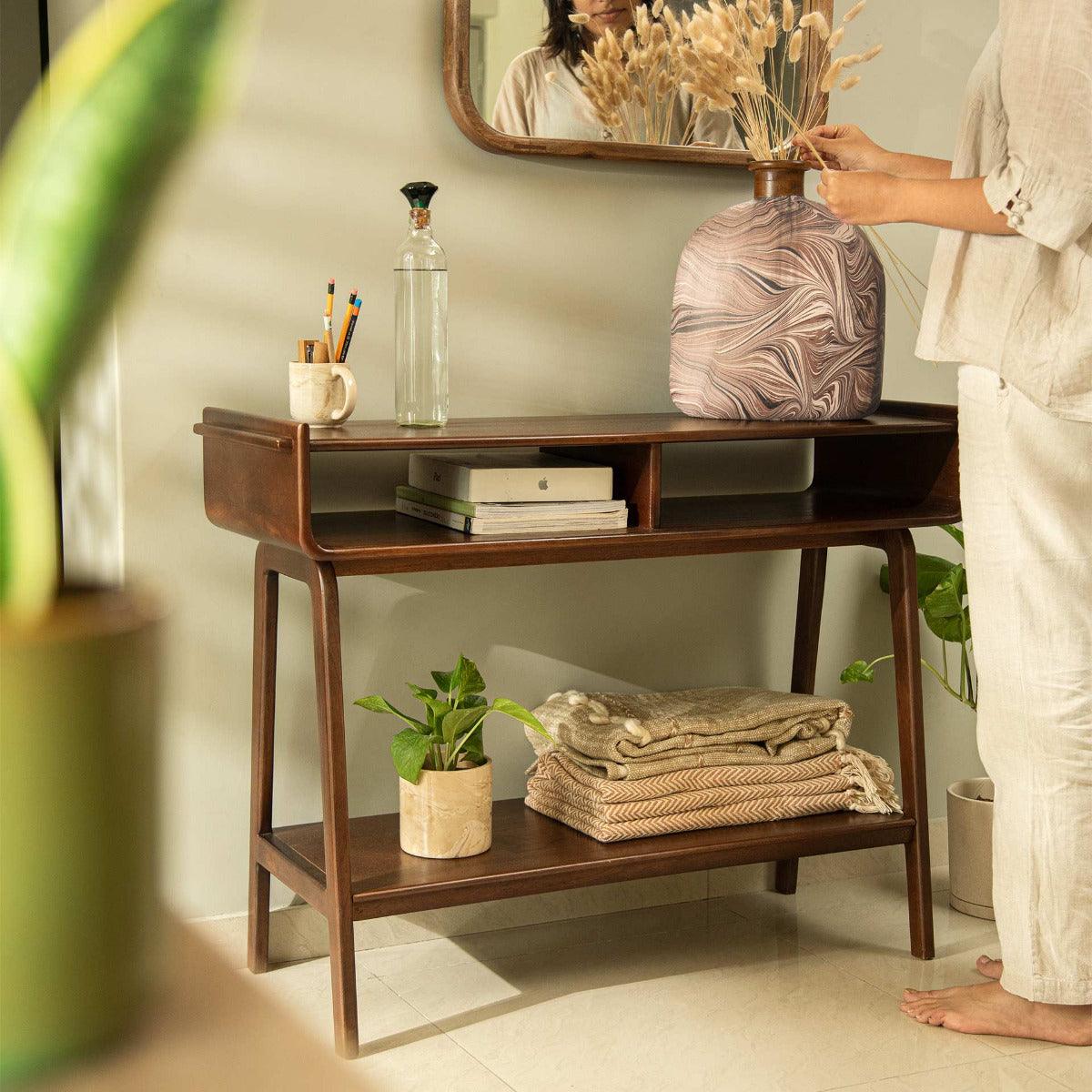Old World ready-to-assemble console table
