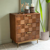 Bruno triple drawer chest with metal stand - ellementry