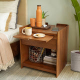 Bruno end table with sleek slider drawer - ellementry