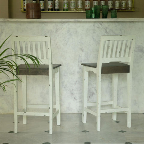 Farmhouse flair ready-to-assemble bar chair - ellementry