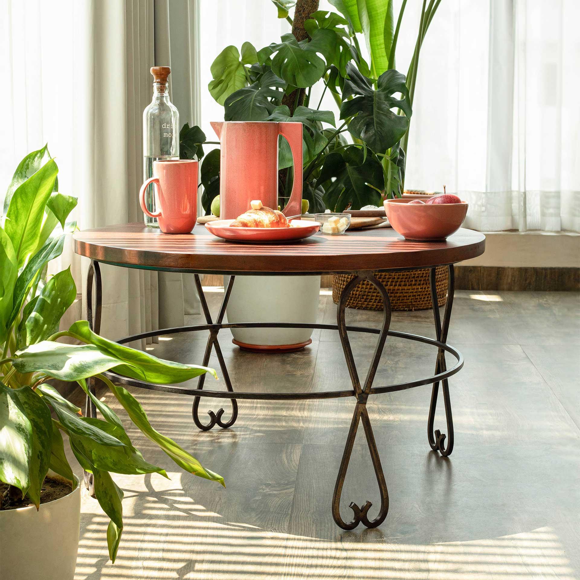 Kafe Coffee Table With Metal Legs