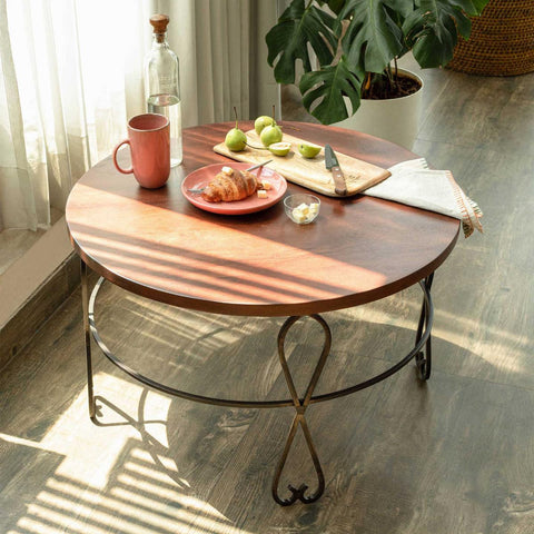 Kafe Coffee Table With Metal Legs - ellementry